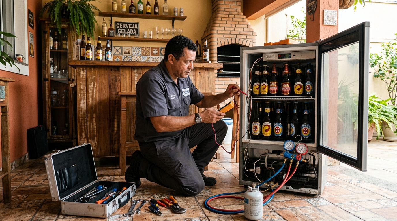 Recarga de gás refrigerante de cervejeira em Juiz de Fora‑MG